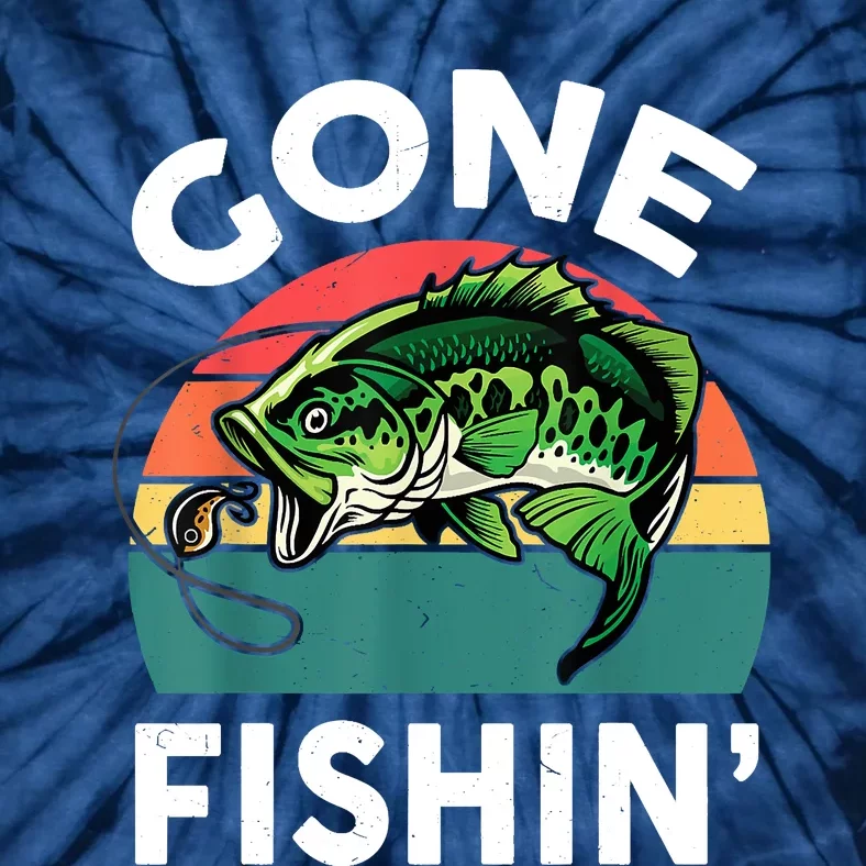 Funny Gone Fishing Bass Fish Tie-Dye T-Shirt