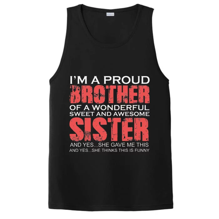 Funny Gifts For Brother From Awesome Sister Birthday Performance Tank