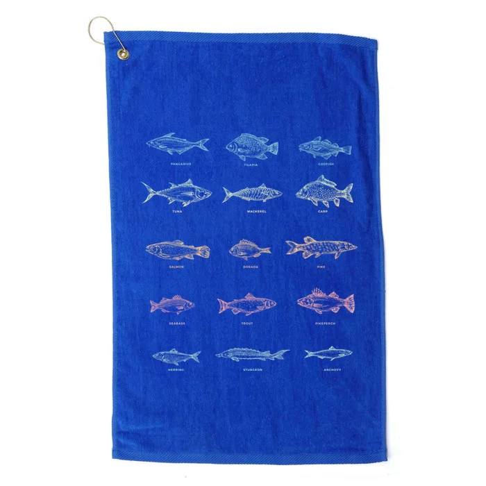 Fishing Gift Fish Fisher Hobby Lake Fishing Gift Platinum Collection Golf Towel