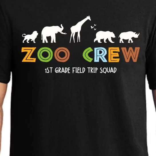 First Grade Field Trip Squad Zoo Crew Wild Animal Safari Pajama Set