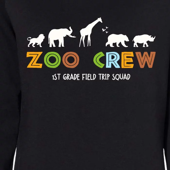 First Grade Field Trip Squad Zoo Crew Wild Animal Safari Womens California Wash Sweatshirt