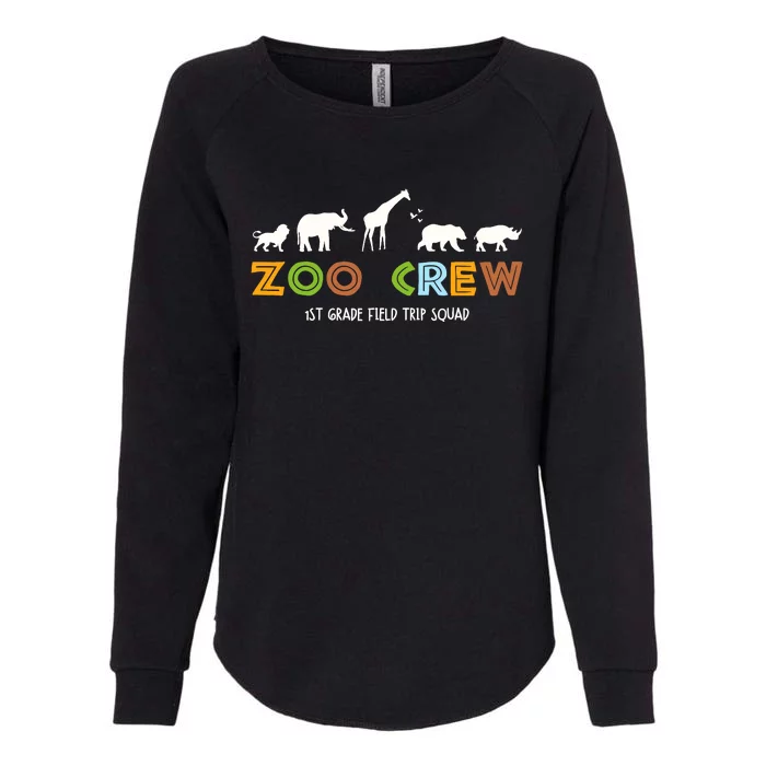 First Grade Field Trip Squad Zoo Crew Wild Animal Safari Womens California Wash Sweatshirt