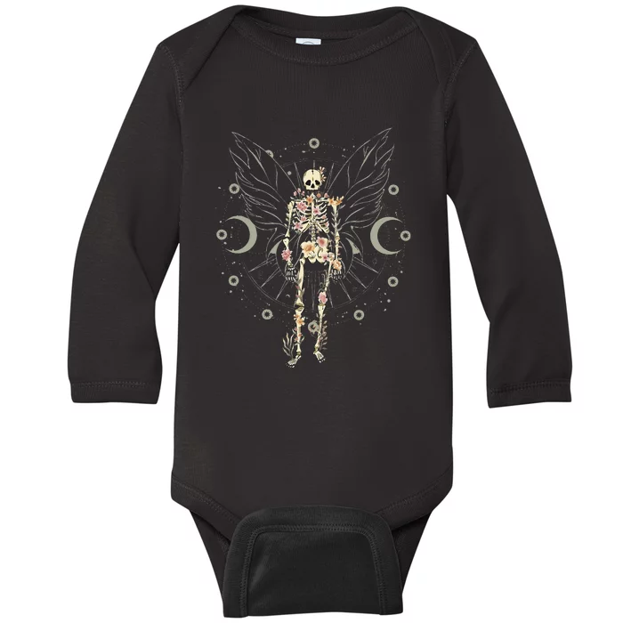 Fairy Grunge Fairycore Aesthetic Butterfly Skeleton Gothic Baby Long Sleeve Bodysuit