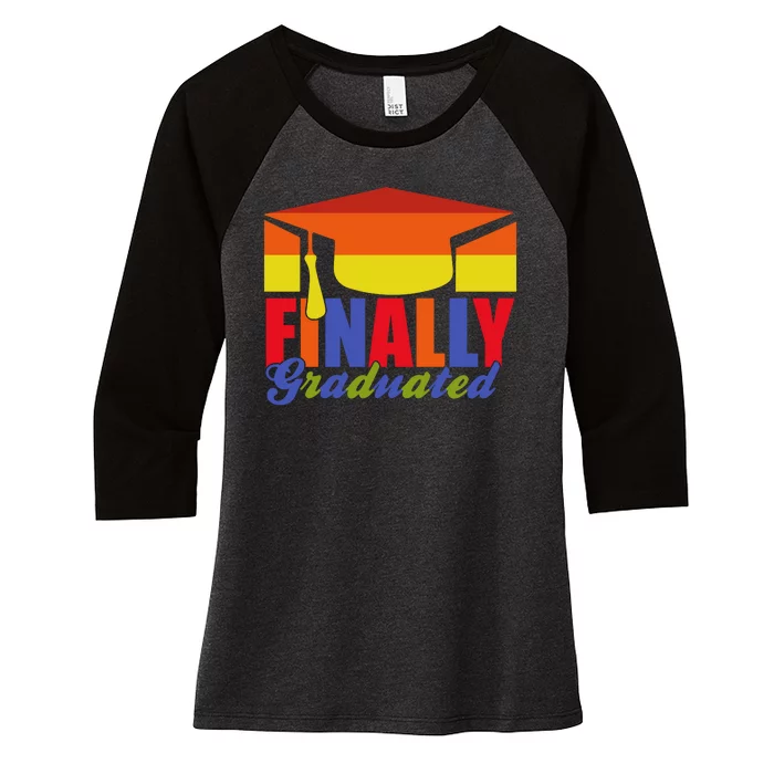 Finally Graduated Women's Tri-Blend 3/4-Sleeve Raglan Shirt