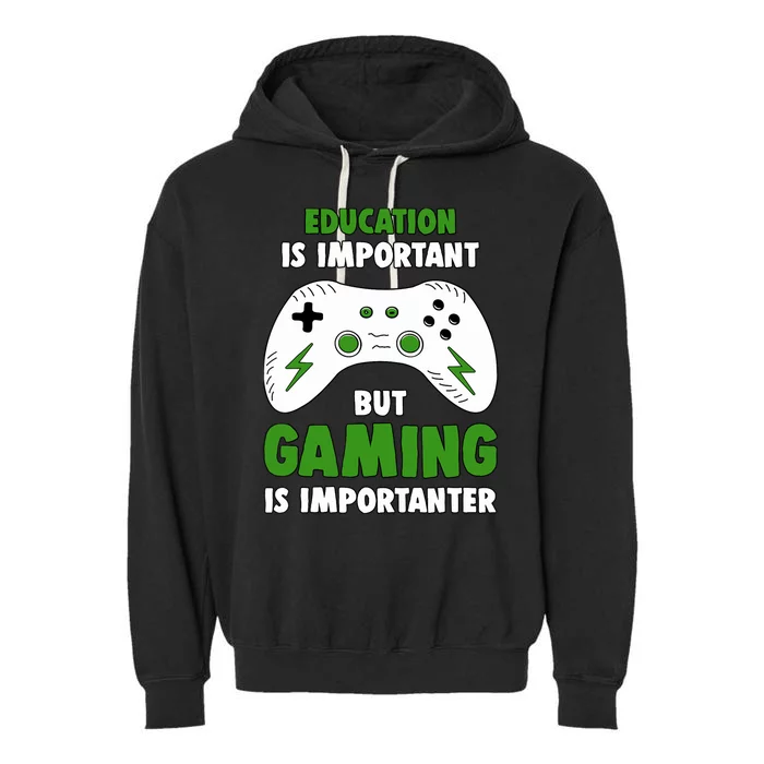 Funny Gamer For Teens Boy Video Gaming Garment-Dyed Fleece Hoodie