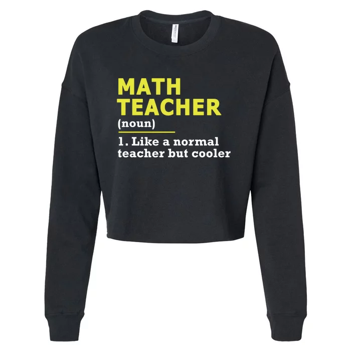 Funny Gift For Math Teachers Cool Math Teacher Cute Gift Blue Small Cropped Pullover Crew