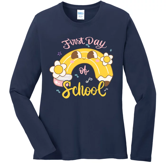 Funny Gift First Day Of School Ladies Long Sleeve Shirt