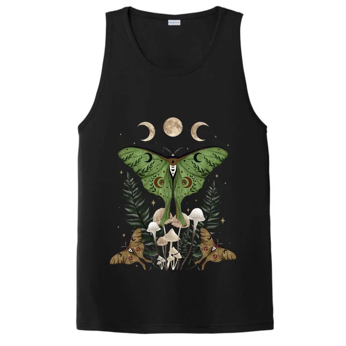 Fairy Grunge Fairycore Aesthetic Goth Luna Moth Mushroom Performance Tank