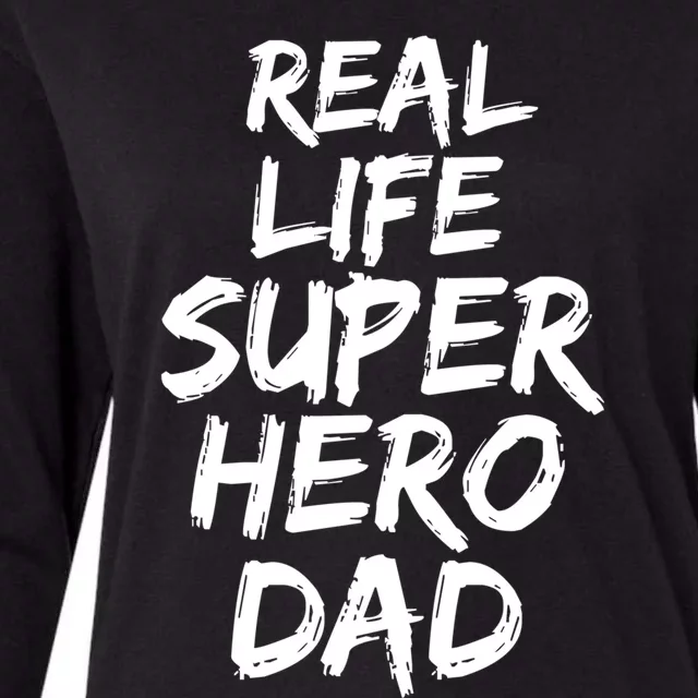 Father Gift From Son Dad Real Life Superhero Dad Gift Womens Cotton Relaxed Long Sleeve T-Shirt