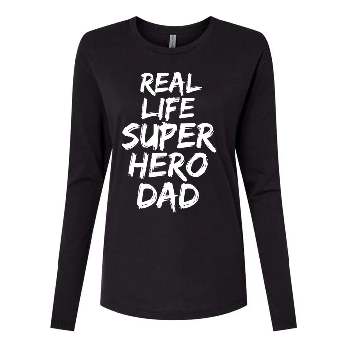 Father Gift From Son Dad Real Life Superhero Dad Gift Womens Cotton Relaxed Long Sleeve T-Shirt