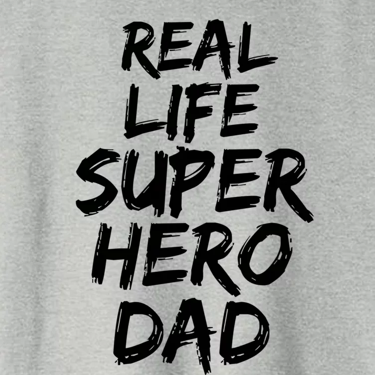 Father Gift From Son Dad Real Life Superhero Dad Gift Women's Crop Top Tee