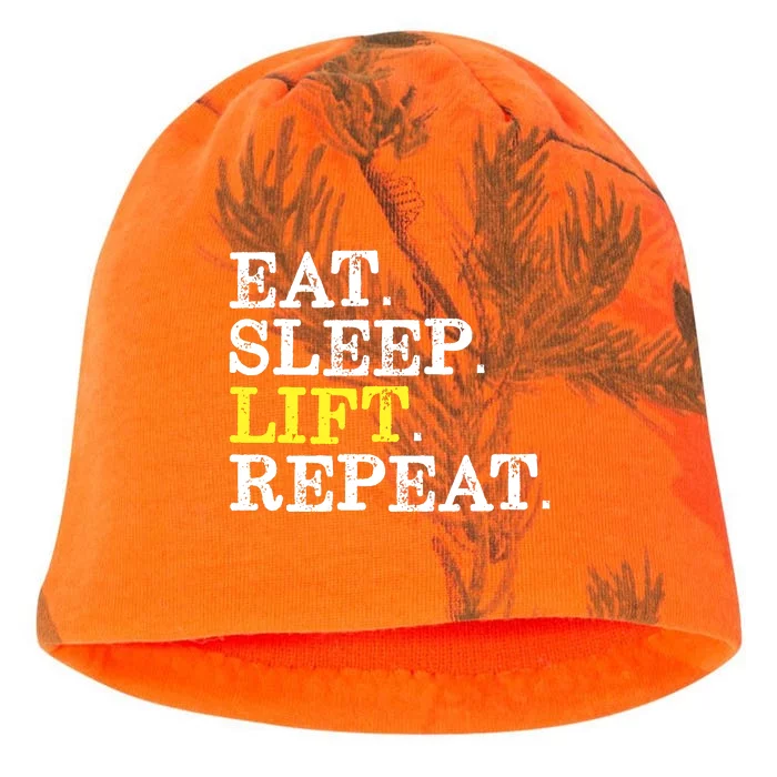 Funny Gift For Weight Lifter Eat Sleep Lift Repeat Kati - Camo Knit Beanie