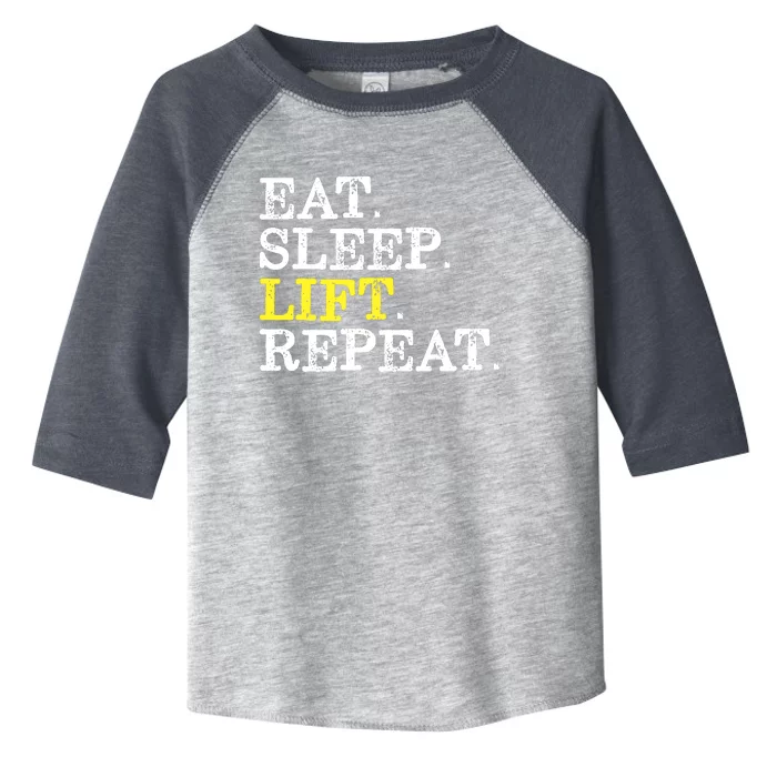 Funny Gift For Weight Lifter Eat Sleep Lift Repeat Toddler Fine Jersey T-Shirt