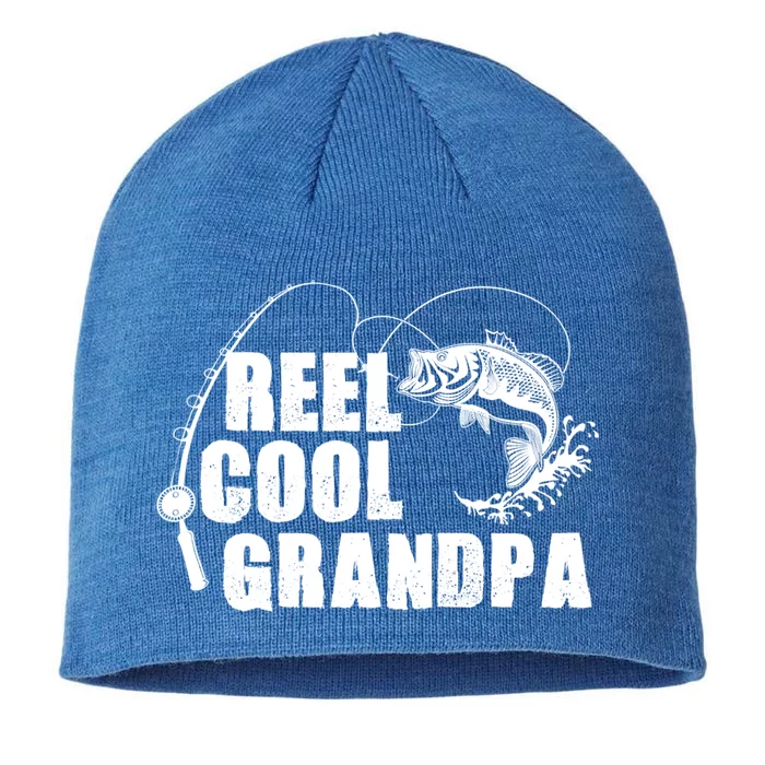 Fishing Grandpa Fathers Day Reel Cool Grandpa Gift 8 1/2in Sustainable Knit Beanie