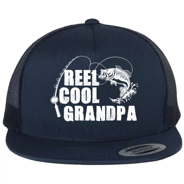 Fishing Grandpa Fathers Day Reel Cool Grandpa Gift Flat Bill Trucker Hat