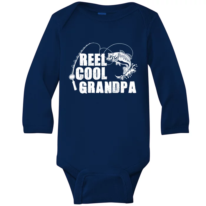 Fishing Grandpa Fathers Day Reel Cool Grandpa Gift Baby Long Sleeve Bodysuit