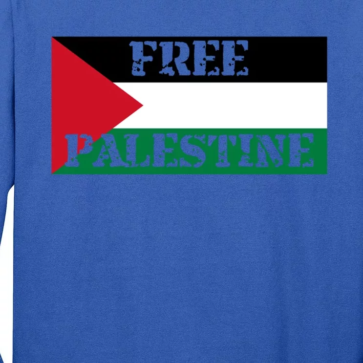 Free Gaza Freedom Palestine Cool Gift Peace Cool Gift Make Love Arabic Flag Gift Tall Long Sleeve T-Shirt