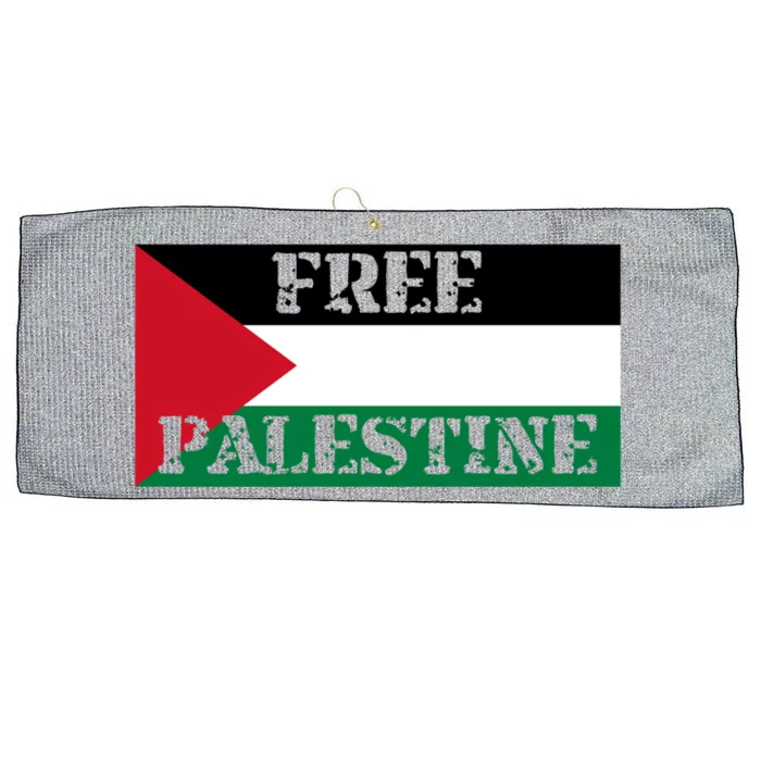 Free Gaza Freedom Palestine Cool Gift Peace Cool Gift Make Love Arabic Flag Gift Large Microfiber Waffle Golf Towel