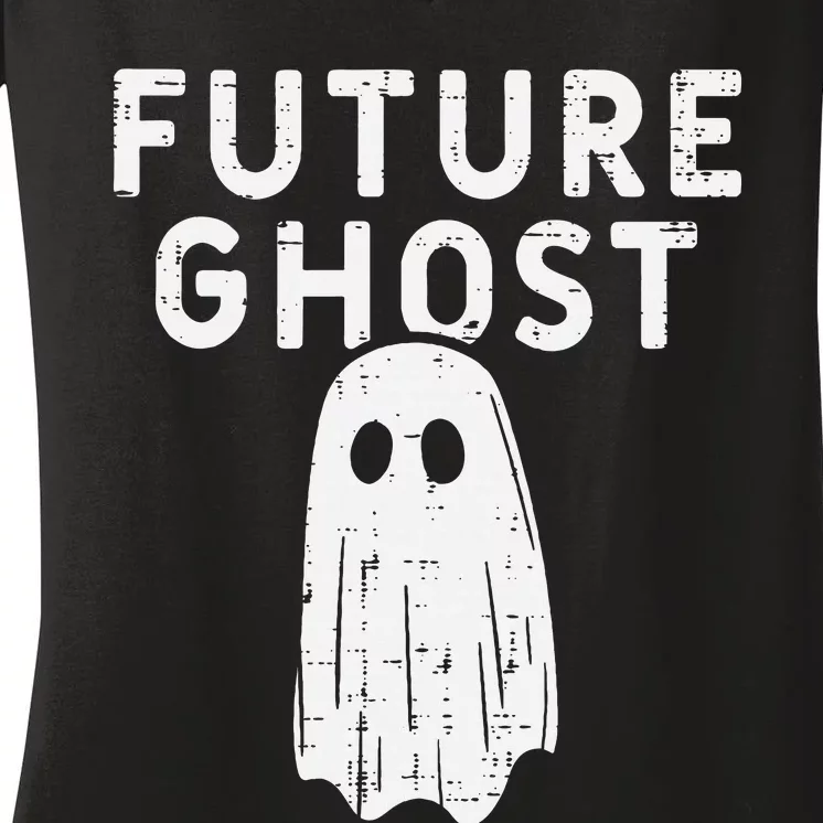 Future Ghost Funny Happy Halloween Costume Women's V-Neck T-Shirt