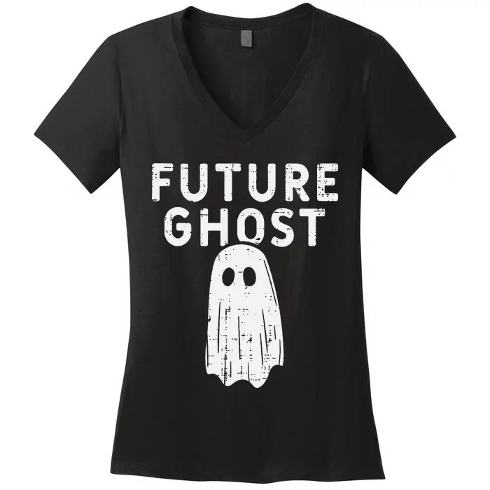 Future Ghost Funny Happy Halloween Costume Women's V-Neck T-Shirt