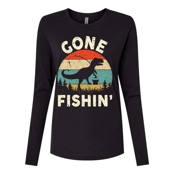 Funny Gone Fishing Womens Cotton Relaxed Long Sleeve T-Shirt