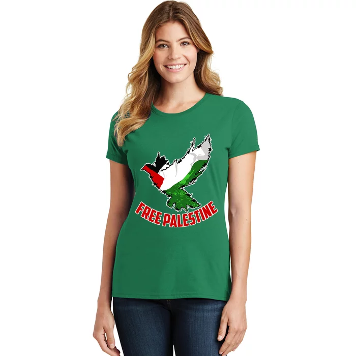 Free Gaza Free Palestine Flag Arabic Human Rights Peace Women's T-Shirt