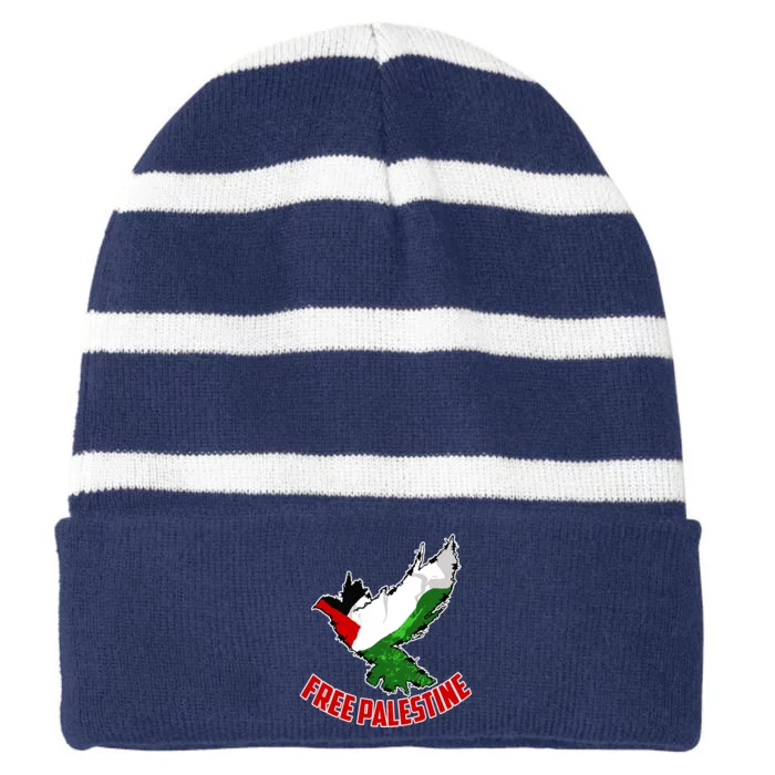 Free Gaza Free Palestine Flag Arabic Human Rights Peace Striped Beanie with Solid Band