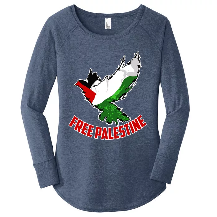 Free Gaza Free Palestine Flag Arabic Human Rights Peace Women's Perfect Tri Tunic Long Sleeve Shirt