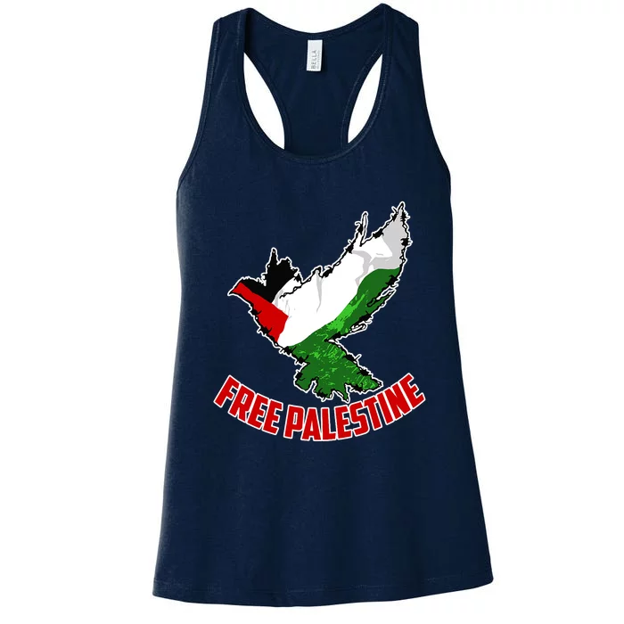 Free Gaza Free Palestine Flag Arabic Human Rights Peace Women's Racerback Tank