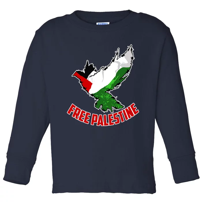 Free Gaza Free Palestine Flag Arabic Human Rights Peace Toddler Long Sleeve Shirt