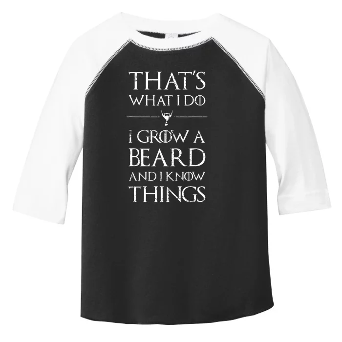 Funny Gift For Mens That's What I Do I Grow A Beard And Know Things Gift Toddler Fine Jersey T-Shirt