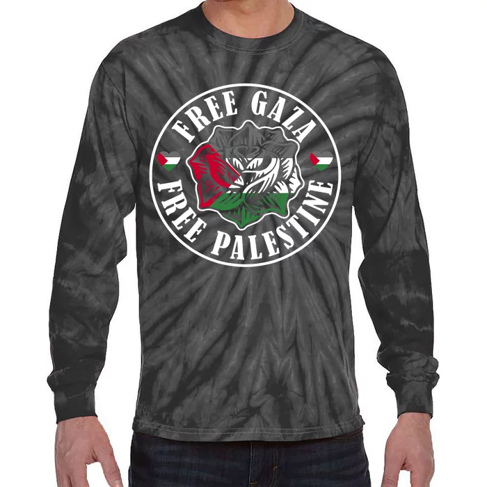 Free Gaza Free Palestine Free Palestine Tie-Dye Long Sleeve Shirt