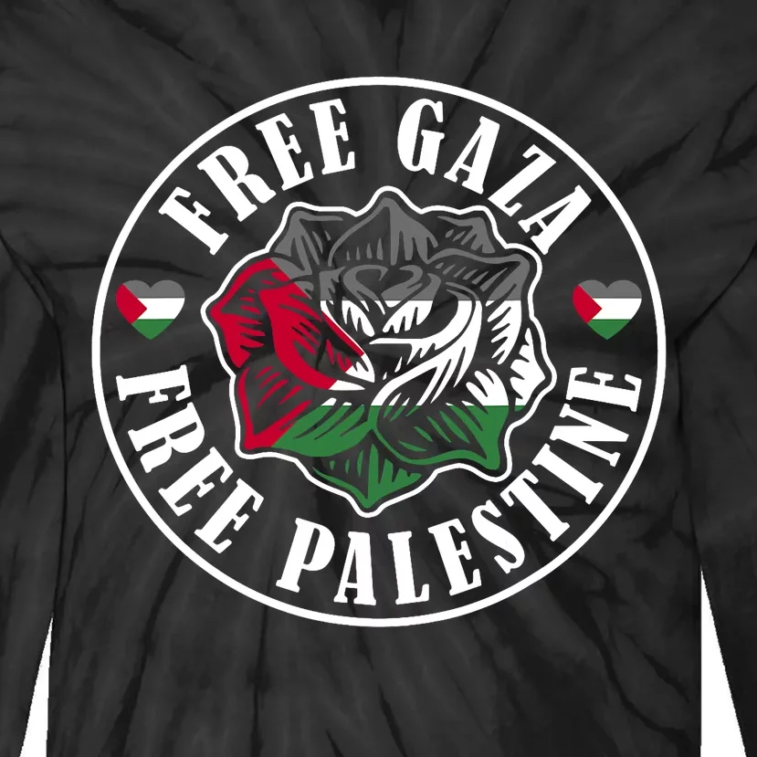 Free Gaza Free Palestine Free Palestine Tie-Dye Long Sleeve Shirt