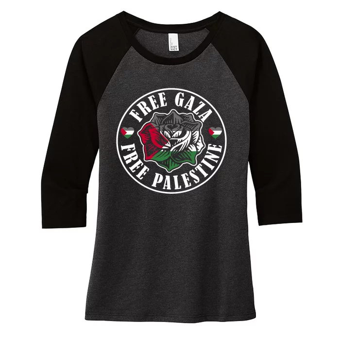 Free Gaza Free Palestine Free Palestine Women's Tri-Blend 3/4-Sleeve Raglan Shirt