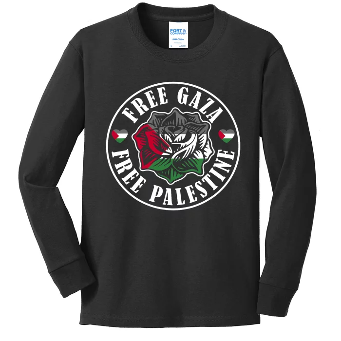 Free Gaza Free Palestine Free Palestine Kids Long Sleeve Shirt