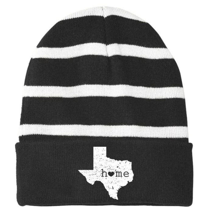 Funny Gift For Love State Of Texas Home Heart Texan Striped Beanie with Solid Band