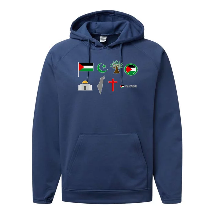 Free Gaza Free Palestine Flag Proud Palestine Save Gaza Gift Performance Fleece Hoodie