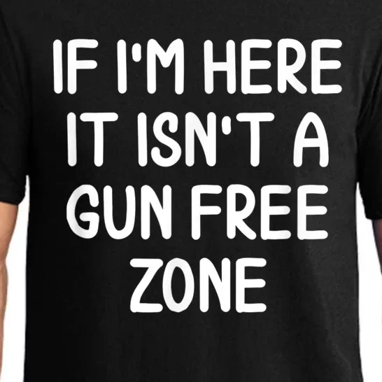 Funny Gun Free Zone . Joke Sarcastic Tee For Family Pajama Set