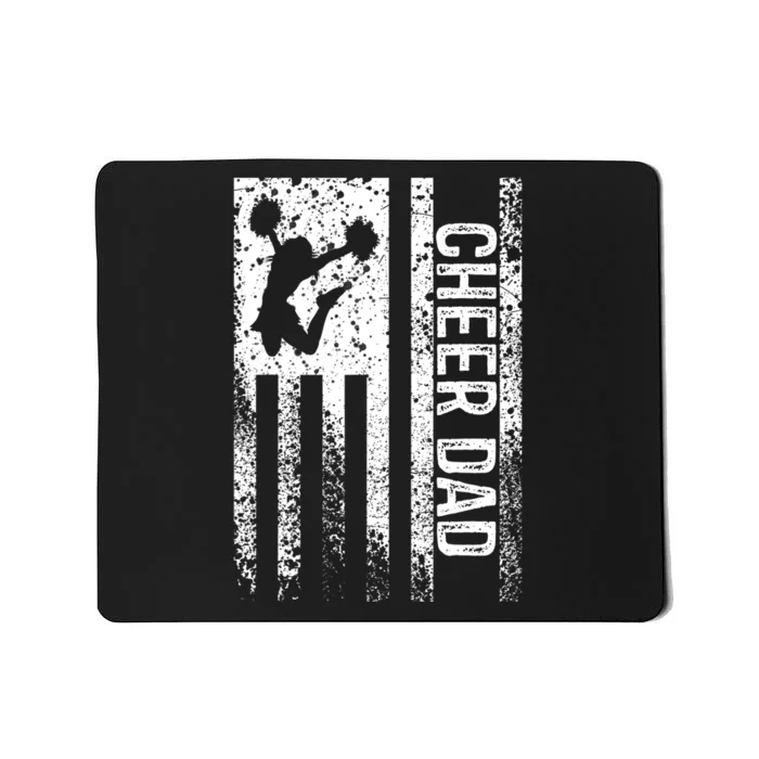 Funny Gift For Mens Cheer Dad Vintage American Flag Father Cheerleader Squad Mousepad