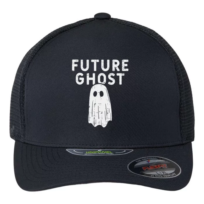 Future Ghost Funny Happy Halloween Costume Flexfit Unipanel Trucker Cap