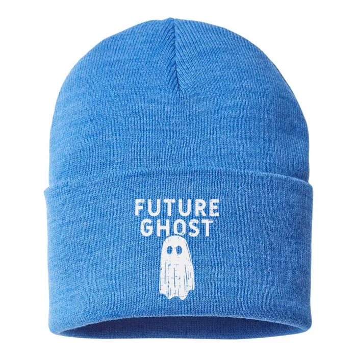 Future Ghost Funny Happy Halloween Costume Sustainable Knit Beanie