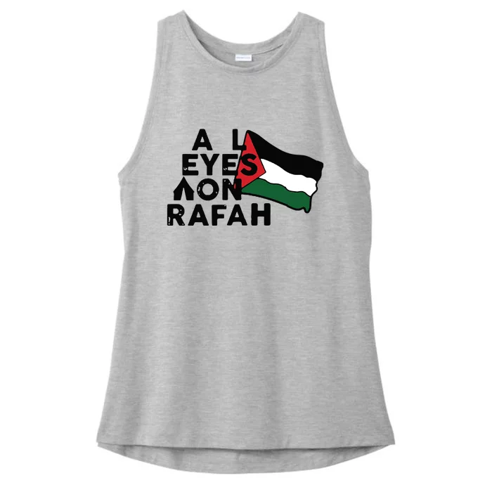 Free Gaza Free Palestine.. Ladies Tri-Blend Wicking Tank