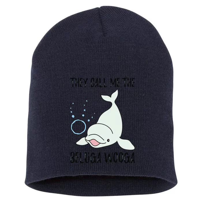 Funny Gifts For Whale Lovers Pun Joke Cute Beluga Whale Short Acrylic Beanie