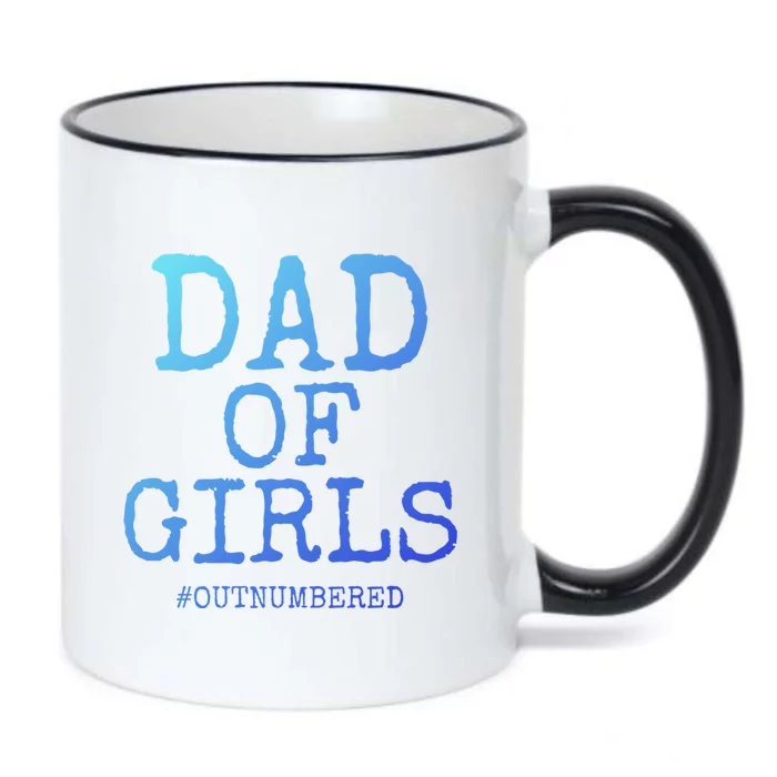 Father Gift From Daughters Funny Dad Of #Outnumbered Cool Gift Black Color Changing Mug