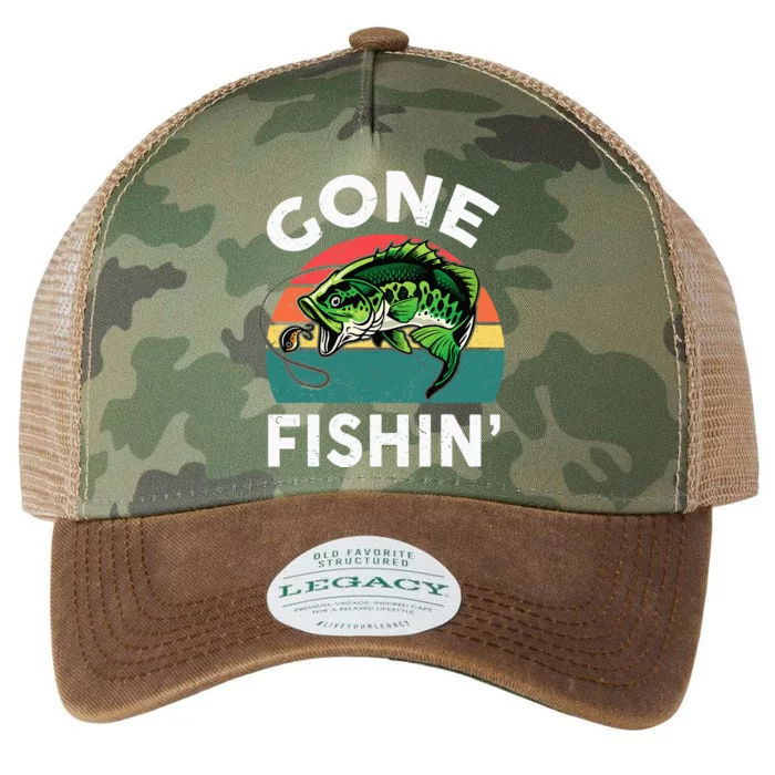 Funny Gone Fishing Bass Fish Legacy Tie Dye Trucker Hat