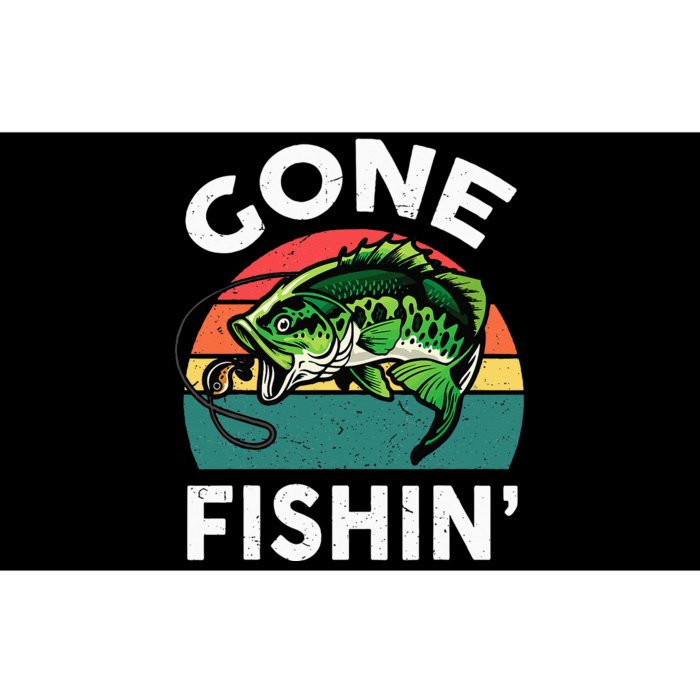 Funny Gone Fishing Bass Fish Bumper Sticker