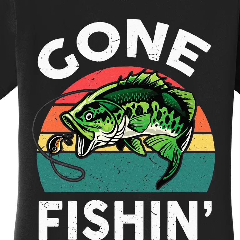 Funny Gone Fishing Bass Fish Women's T-Shirt