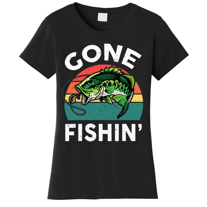 Funny Gone Fishing Bass Fish Women's T-Shirt