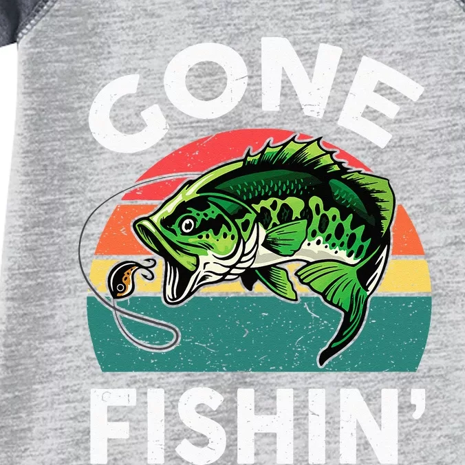 Funny Gone Fishing Bass Fish Infant Baby Jersey Bodysuit