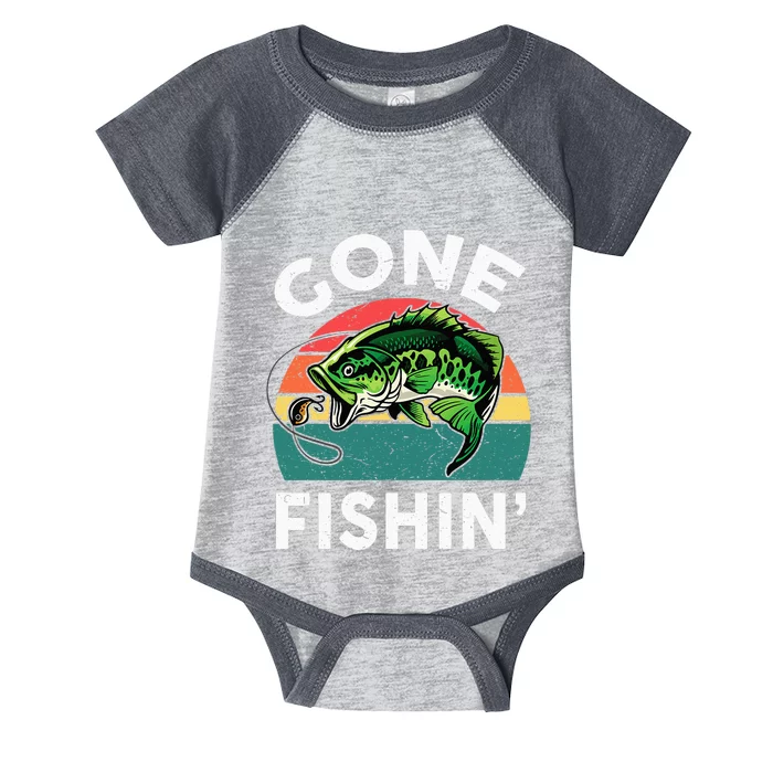 Funny Gone Fishing Bass Fish Infant Baby Jersey Bodysuit